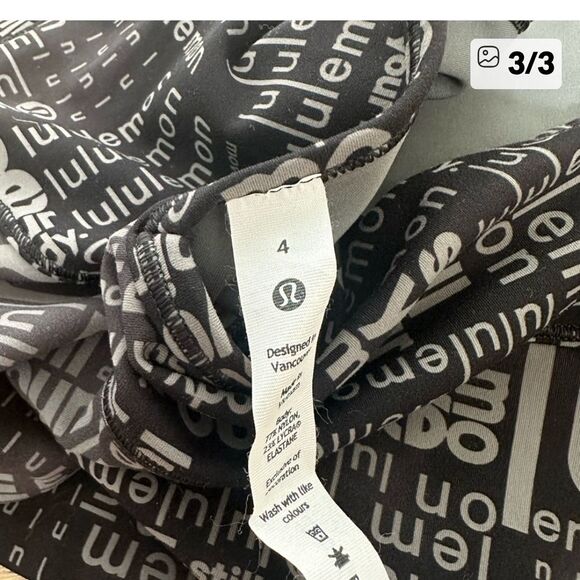 Lululemon Black and White Logo Print Sports Bra - Picture 3 of 3